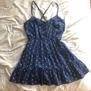 Kirra Blue Polka Dot Cotton Dress